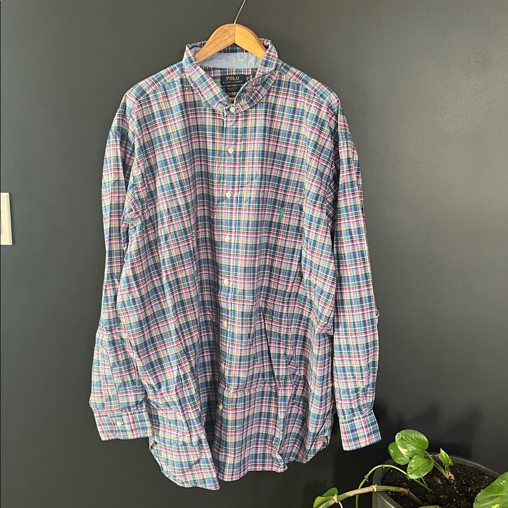 Ralph Lauren plaid button down. 4XB